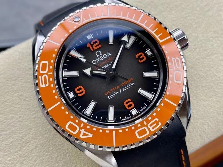 CBD Factory Omega Seamaster Ultra Deep 45.5mm Orange Bezel Grey Dial (215.32.46.21.06.001) 1:1 Super Clone – DD8912 Movement WaterResistant 218